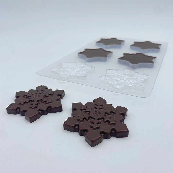 Plateau décors chocolat - 6 flocons