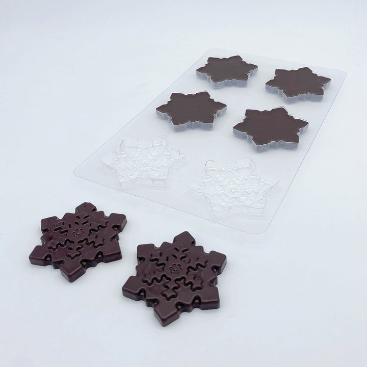 Plateau décors chocolat - 6 flocons