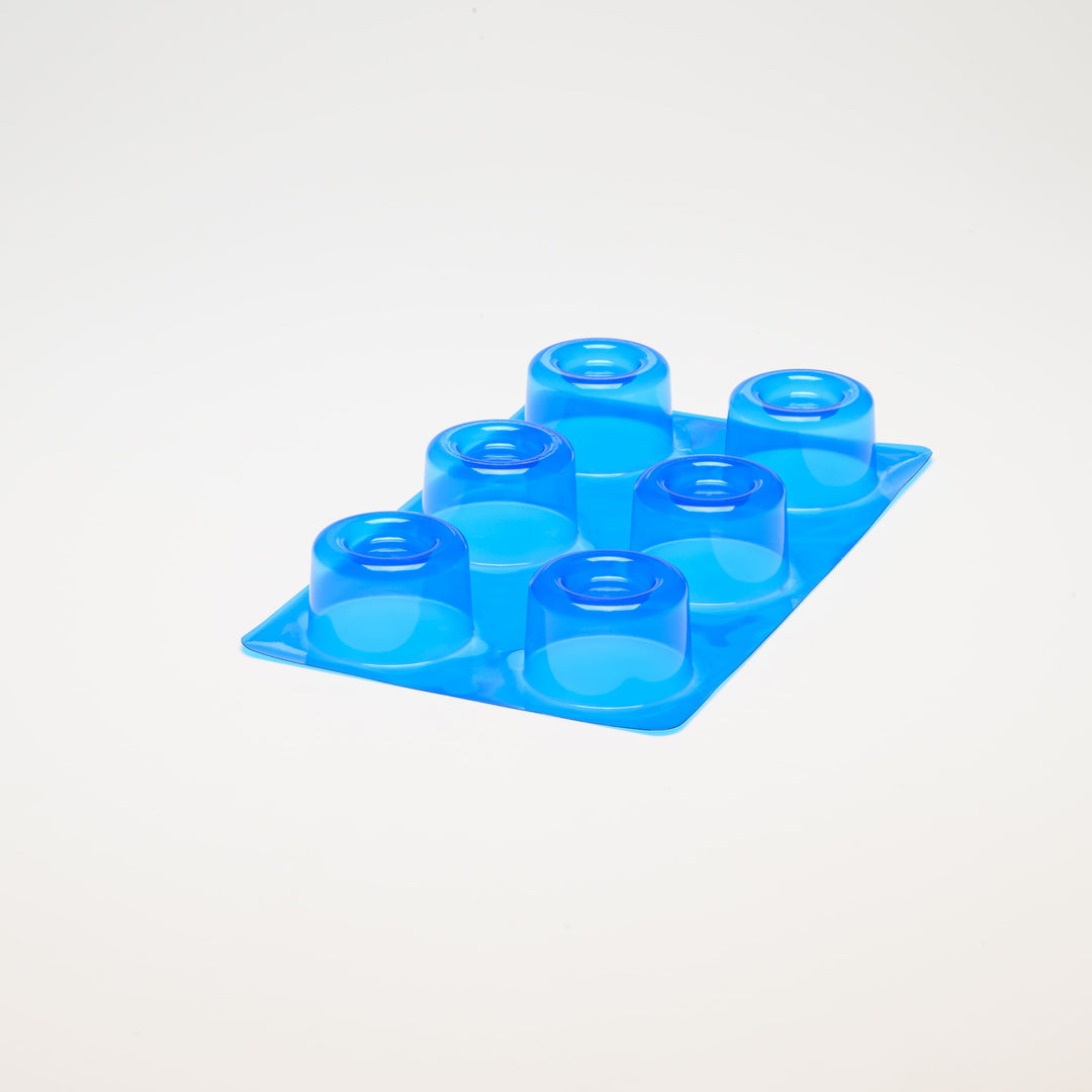 Plateau entremets individuels - 6 moules entremets ronds bords arrondis avec nid H40 Ø65