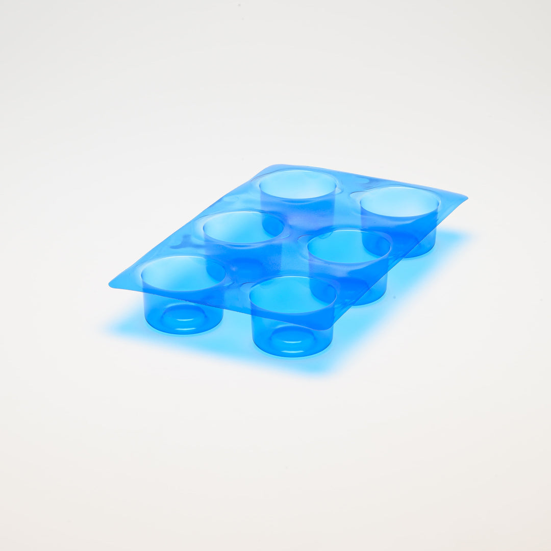 Plateau entremets individuels - 6 moules entremets ronds bords arrondis avec nid H40 Ø65