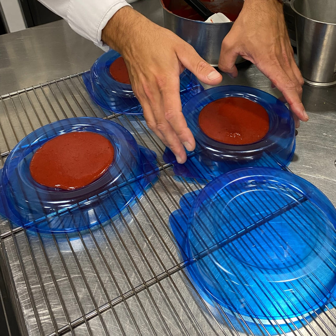 Moule à entremets - Rond bords arrondis avec nid H40 Ø180