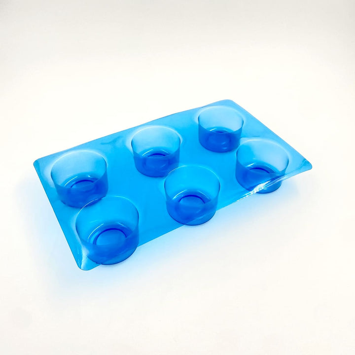 Plateau entremets individuels - 6 moules entremets ronds bords arrondis avec nid H40 Ø65