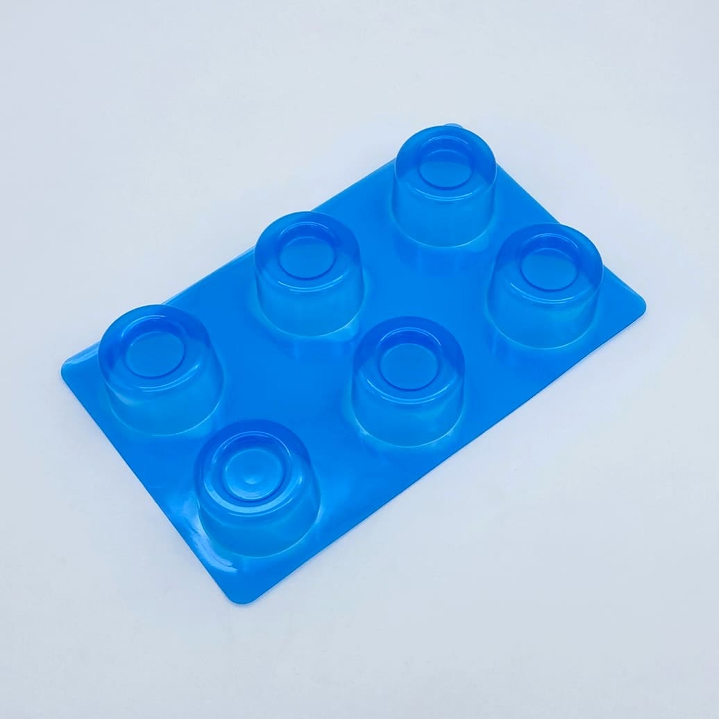 Plateau entremets individuels - 6 moules entremets ronds bords arrondis avec nid H40 Ø65