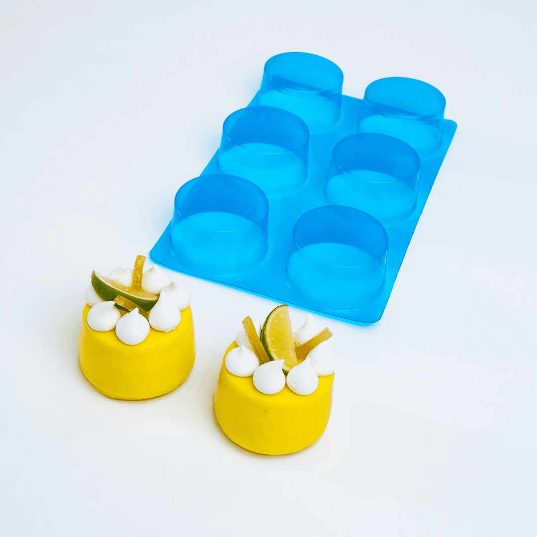 Plateau entremets individuels - 6 moules entremets ronds H40 Ø75
