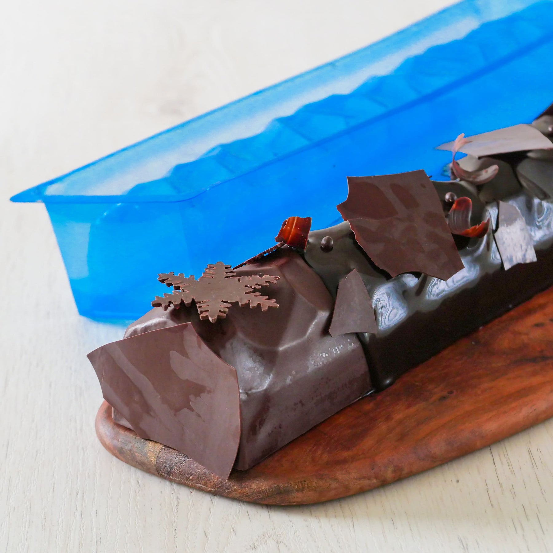 Mold Logging Yule log mold made in France - faceted shape