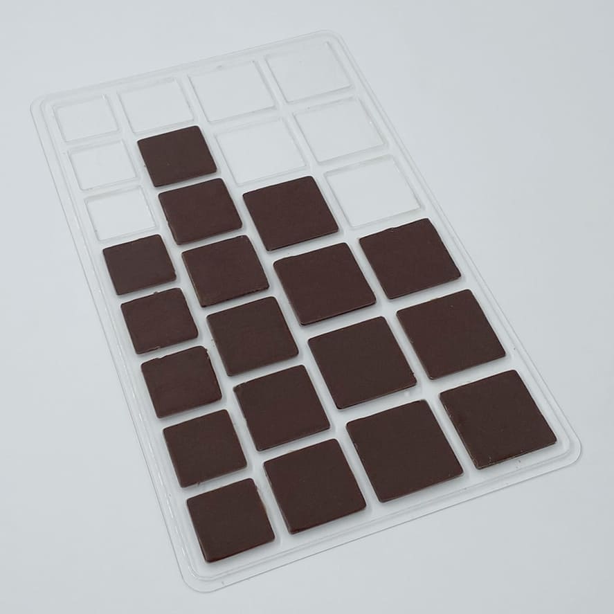 Plateau décors chocolat - Carrés