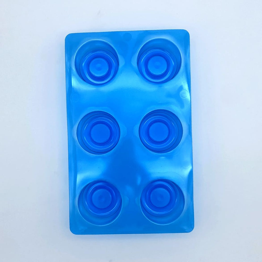 Plateau entremets individuels - 6 moules entremets ronds bords arrondis avec nid H40 Ø65