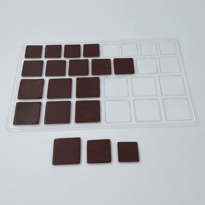 Plateau décors chocolat - Carrés