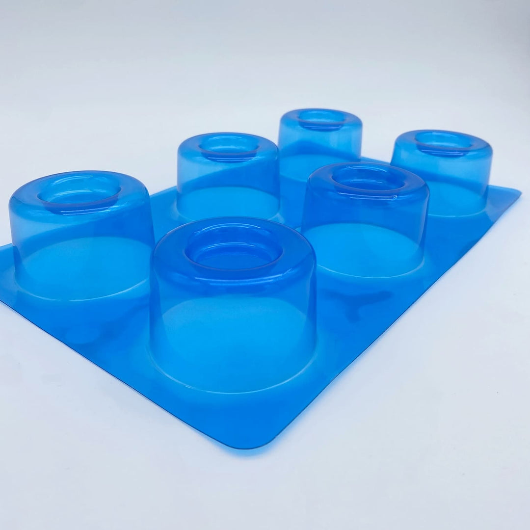 Plateau entremets individuels - 6 moules entremets ronds bords arrondis avec nid H40 Ø65