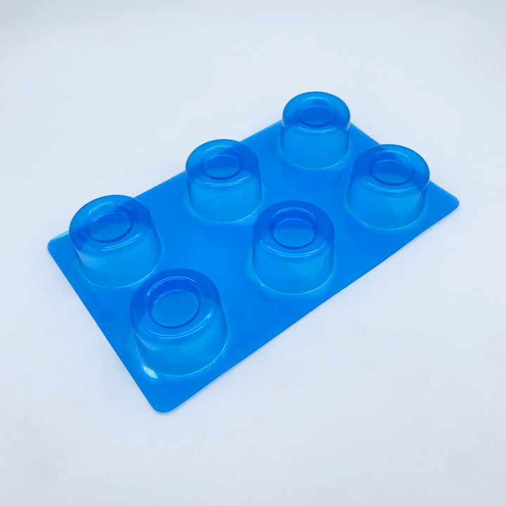 Plateau entremets individuels - 6 moules entremets ronds bords arrondis avec nid H40 Ø65