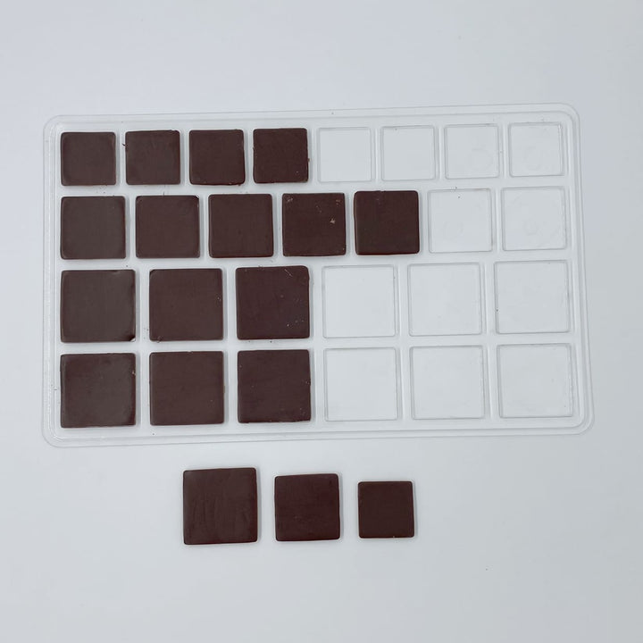 Plateau décors chocolat - Carrés