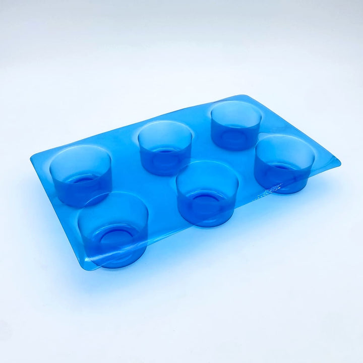 Plateau entremets individuels - 6 moules entremets ronds bords arrondis avec nid H40 Ø65