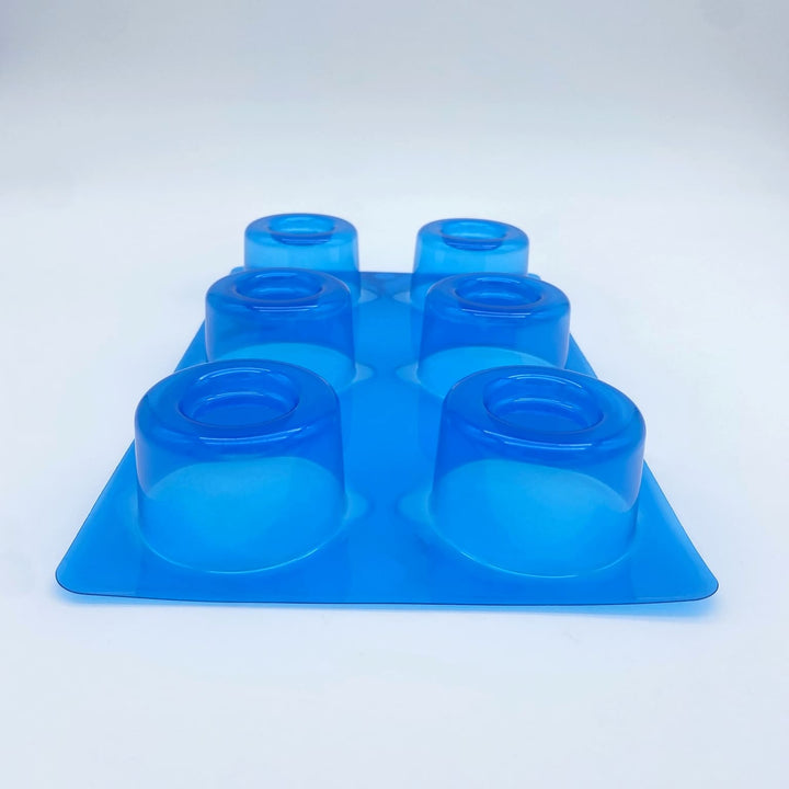 Plateau entremets individuels - 6 moules entremets ronds bords arrondis avec nid H40 Ø65