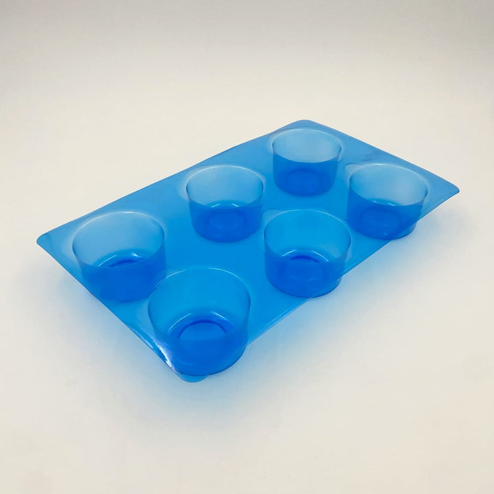 Plateau entremets individuels - 6 moules entremets ronds bords arrondis avec nid H40 Ø65